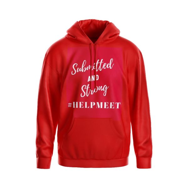 "Submitted & Strong" Red Fleece Women's Hoodie